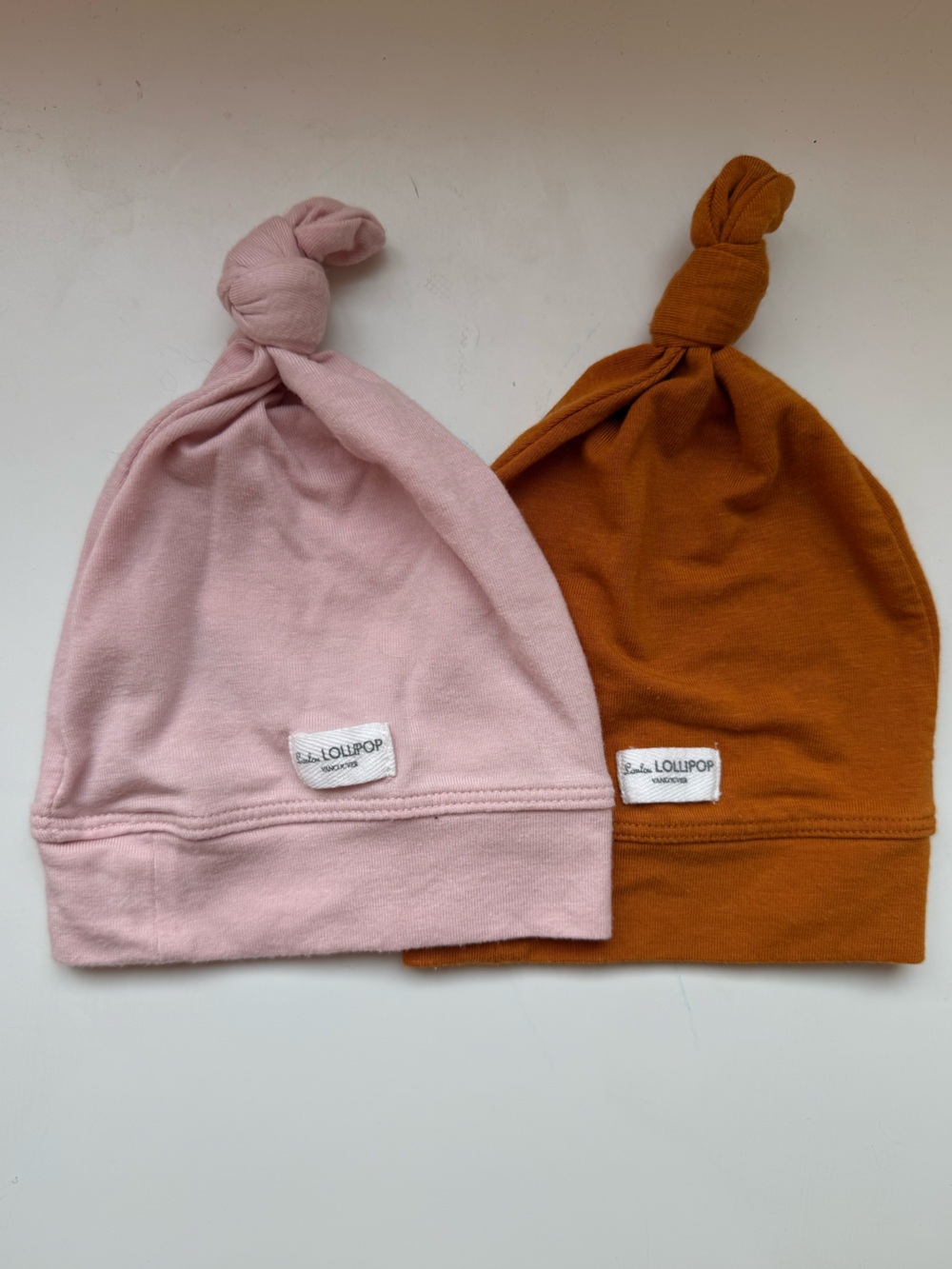 Loulou Lollipop Baby Knot Beanies - Dusty Pink & Rust
